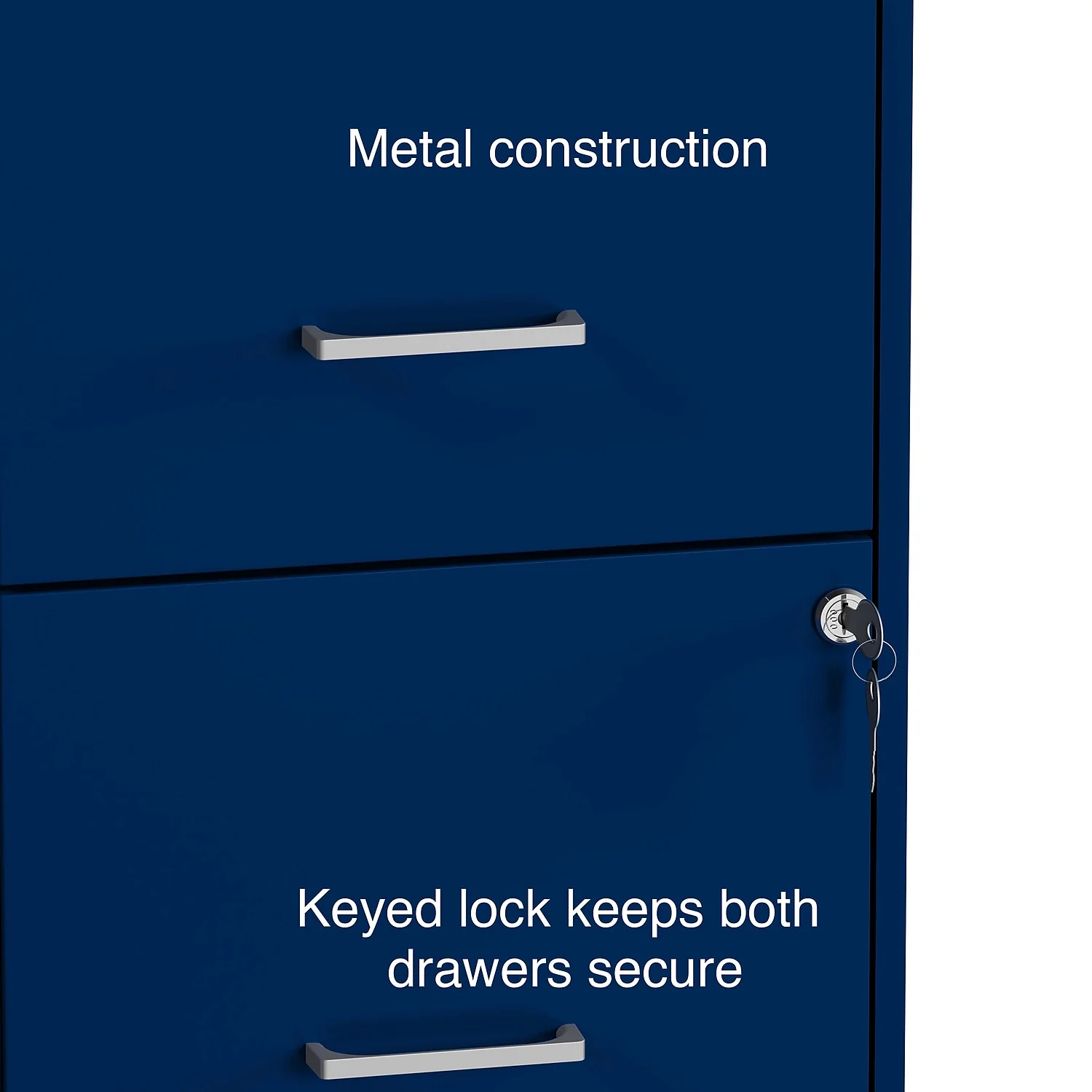 Staples 2-Drawer Light Duty Vertical File Cabinet Locking Letter Blue 18