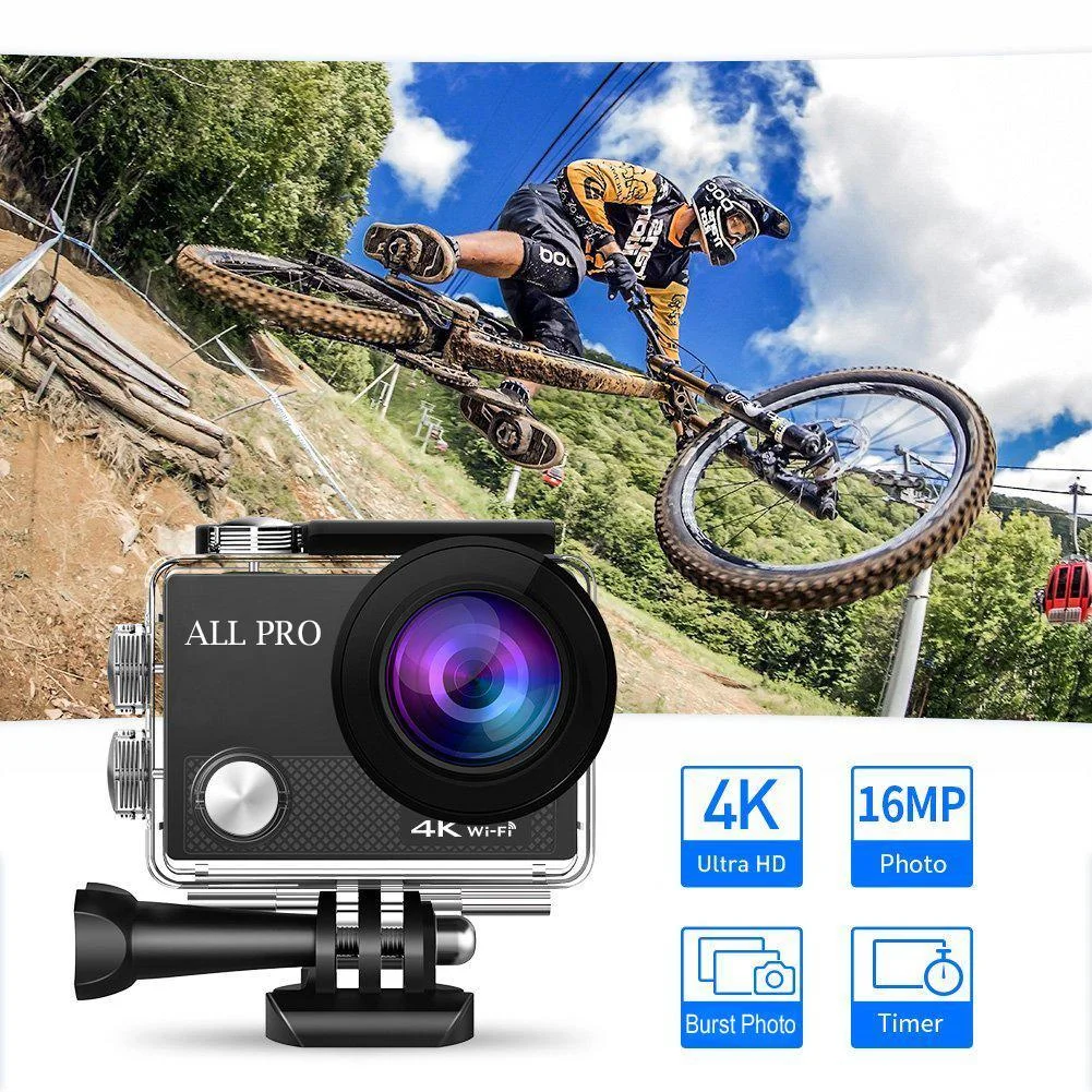 4K Waterproof Action Camera with WiFi and RF Remote - Capture Adventures in Stunning 4K Quality