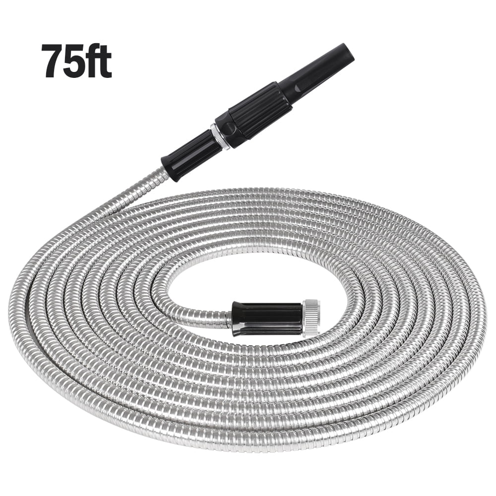 Stainless Steel Water Hose Heavy Duty Metal Garden Hose with Connector Outdoor 100ft/75ft/50ft/25ft 6 patterns adjustable Garden Hose