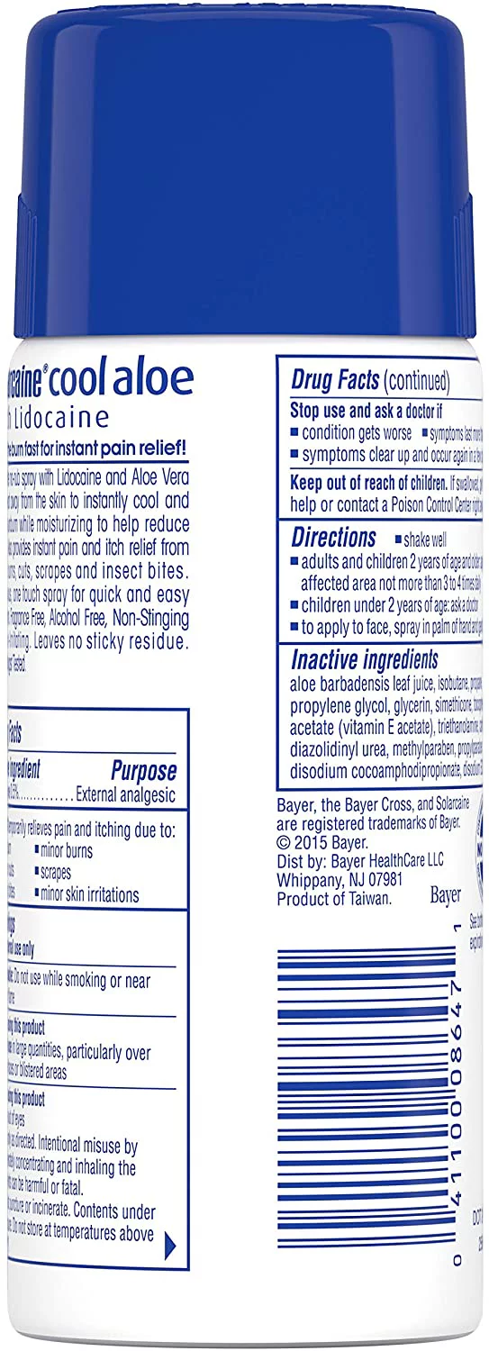 Solarcaine Cool Aloe Burn Relief Spray 4.50 oz (Pack of 6)
