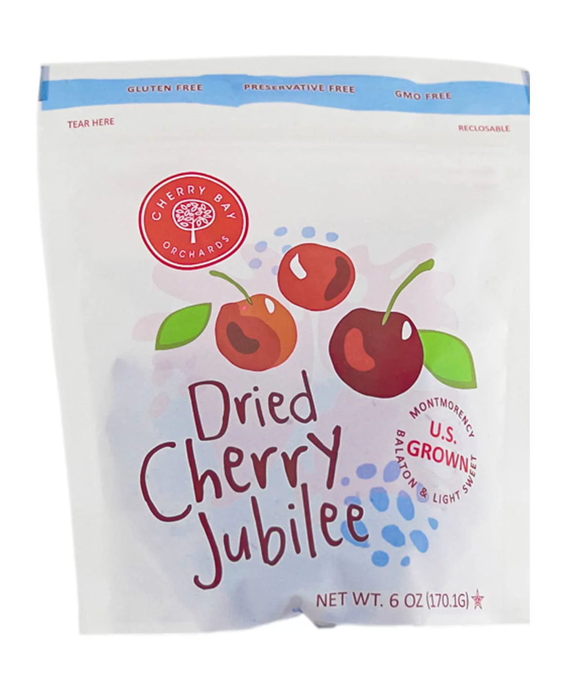 Cherry Bay Orchards Dried Cherry Mix – Pack of Two 6oz Bags (Total 12oz) - Includes Montmorency, Balaton and Light Sweet cherries - 100% Domestic, Natural, Kosher Certified, Gluten-Free, and GMO Free
