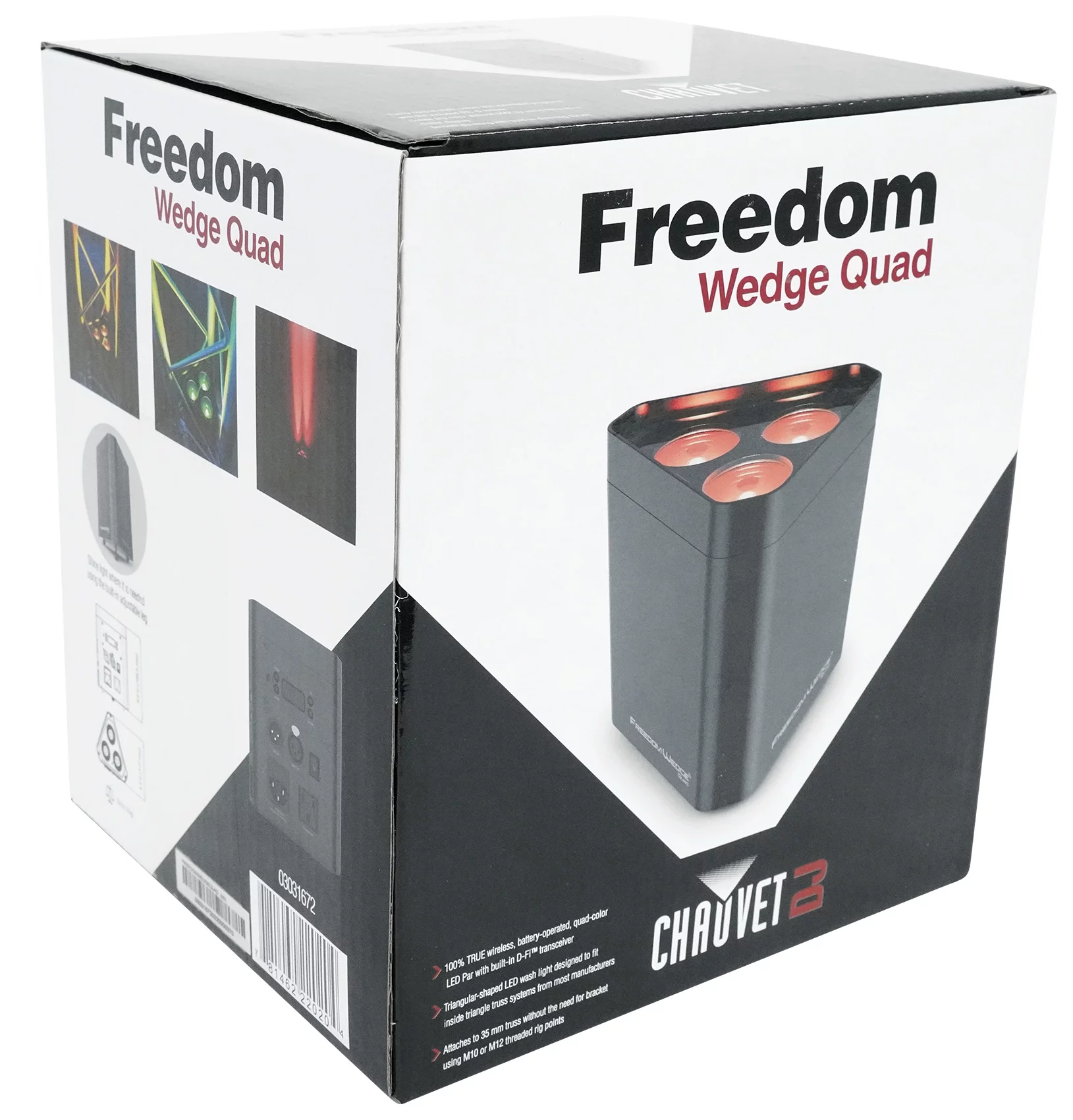 (4) Chauvet Freedom Wedge Quad Rechargeable Wash Lights+Wireless DMX Controller