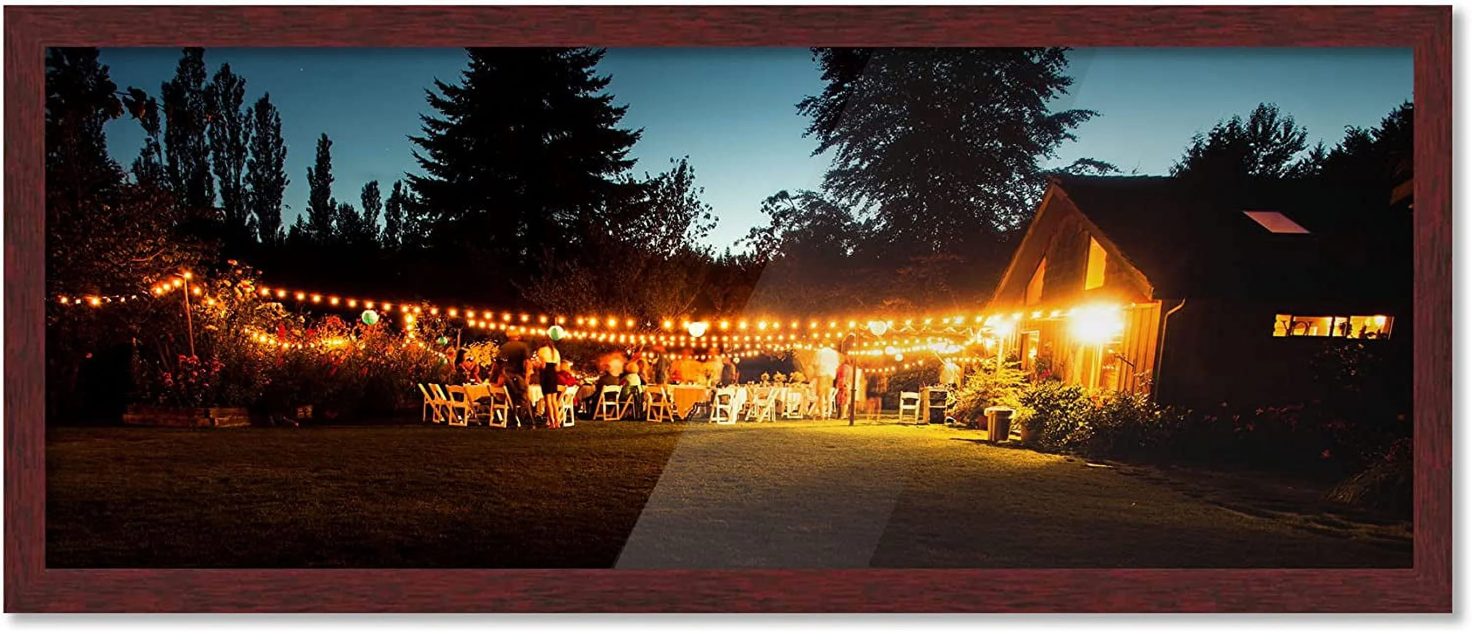 6X18 Frame Brown Mahogany Picture Frame Includes UV Plexiglass, Acid  Foam Backing Board And Hanging Hardware