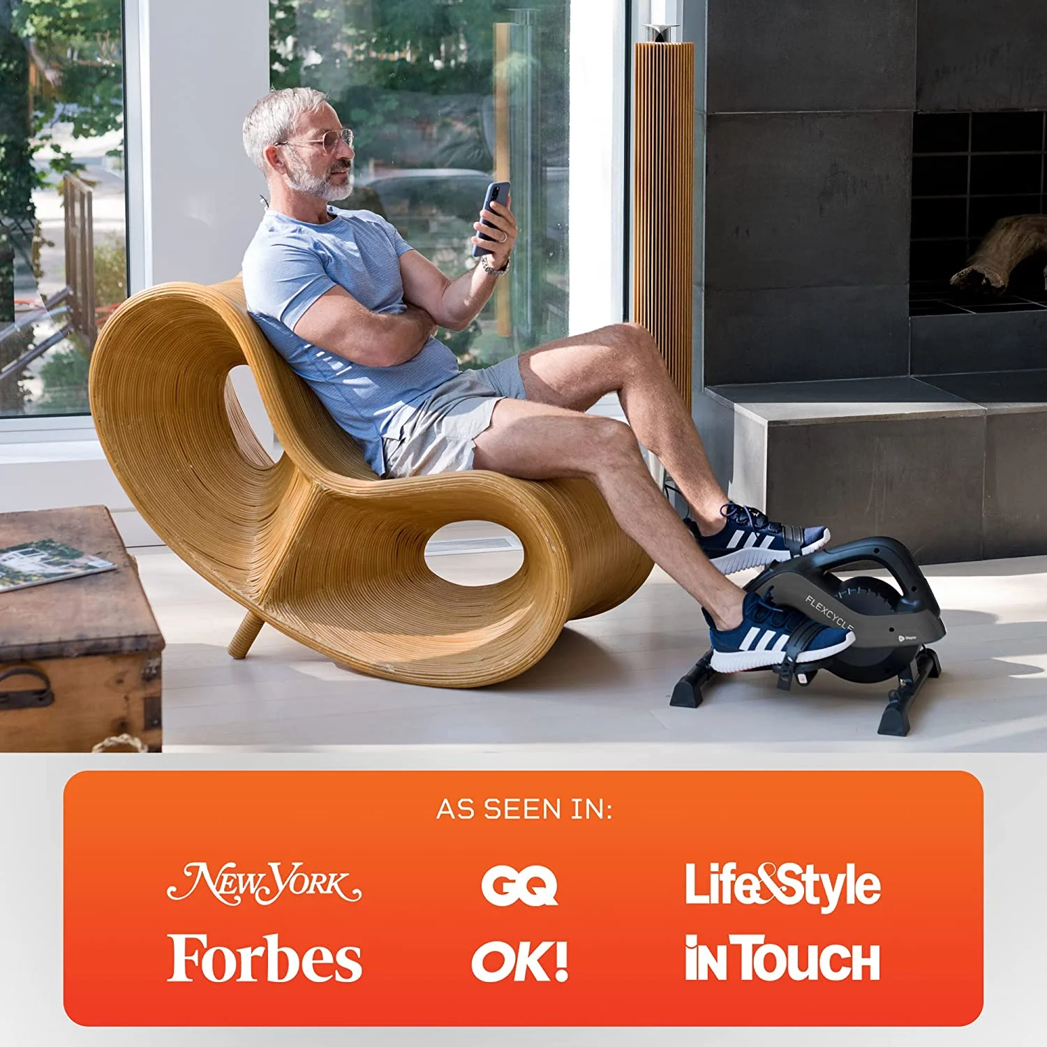 HYUN 3-in-1 Under Desk Bike Pedal Exerciser with Resistance Bands, Arm & Leg Mini Exercise Bike Desk Exercise Equipment, Foot Peddler Exerciser for Seniors, Desk Workout Compatible with Fitness App