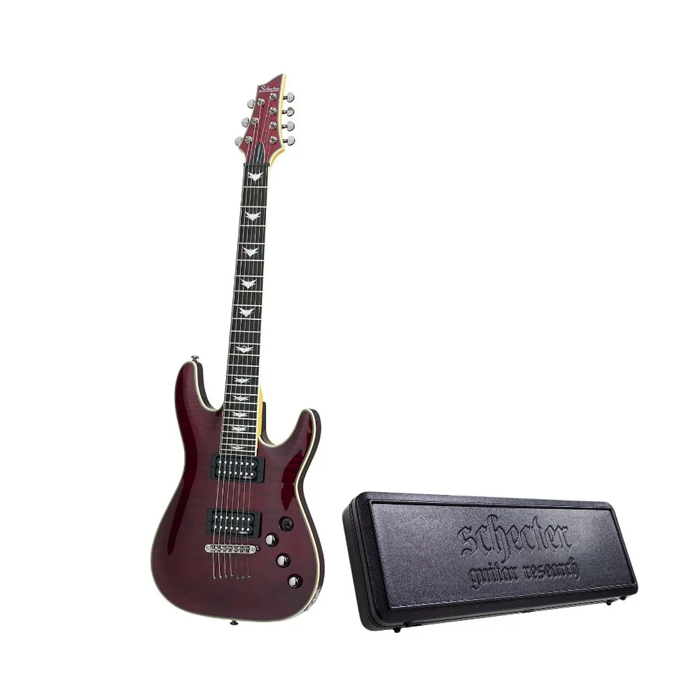 Schecter Omen Extreme 7-String Electric Guitar (Black Cherry) with Schecter Case