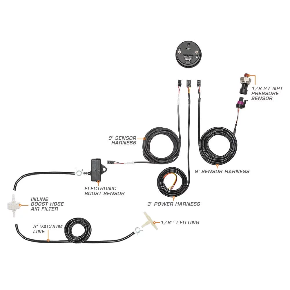 GlowShift 10 Color Digital Dual Boost/Vacuum & Pressure Gauge