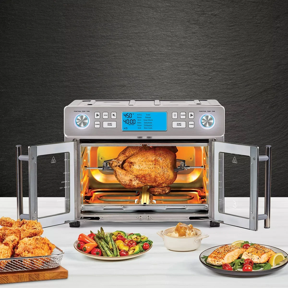 Emeril Lagasse Large 10 in 1 Dual Zone Air Fryer Stainless Steel Oven