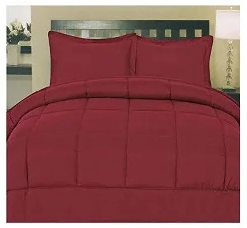 Cozy Home Down Alternative 8 Piece Embossed Comforter Set - Burgundy (King)