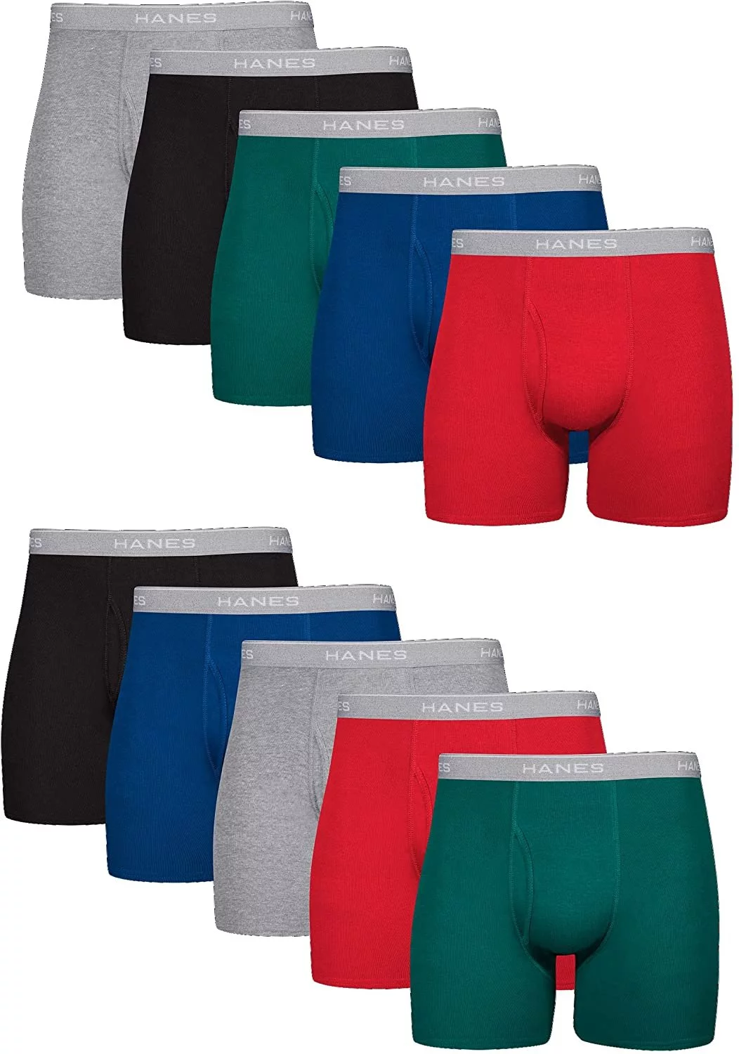 Hanes Men's Cool Dri Tagless Boxer Briefs With Comfort Flex Waistband, Multipack, 10 Pack - Assorted, Small