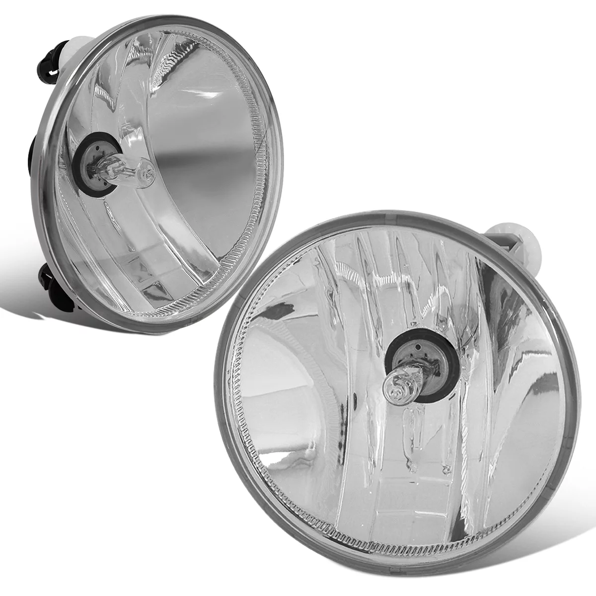 DNA Motoring FL-ZTL-309-CH For 2007 to 2019 Chevy Silverado GMC Sierra 1500 2500 3500 Pair Fog Light Lamp Tahoe Yukon Colorado Suburban Canyon Ford Mustang Clear 08 09 10 11 12 13 14 15 16 17 18