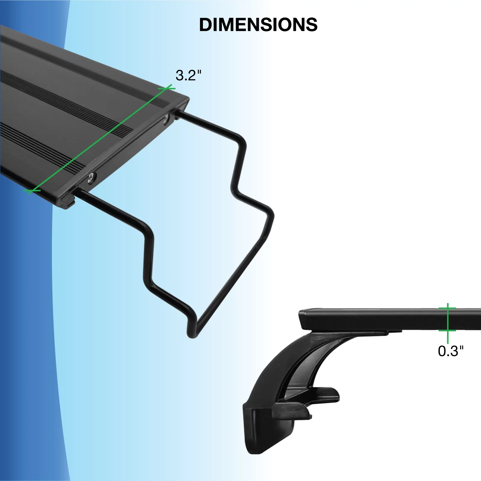 Qube 9W Full Spectrum Aquarium Light with Aluminum Alloy Shell Extendable Brackets, Red, White & Blue LEDs, External Remote, Fits most fish tanks
