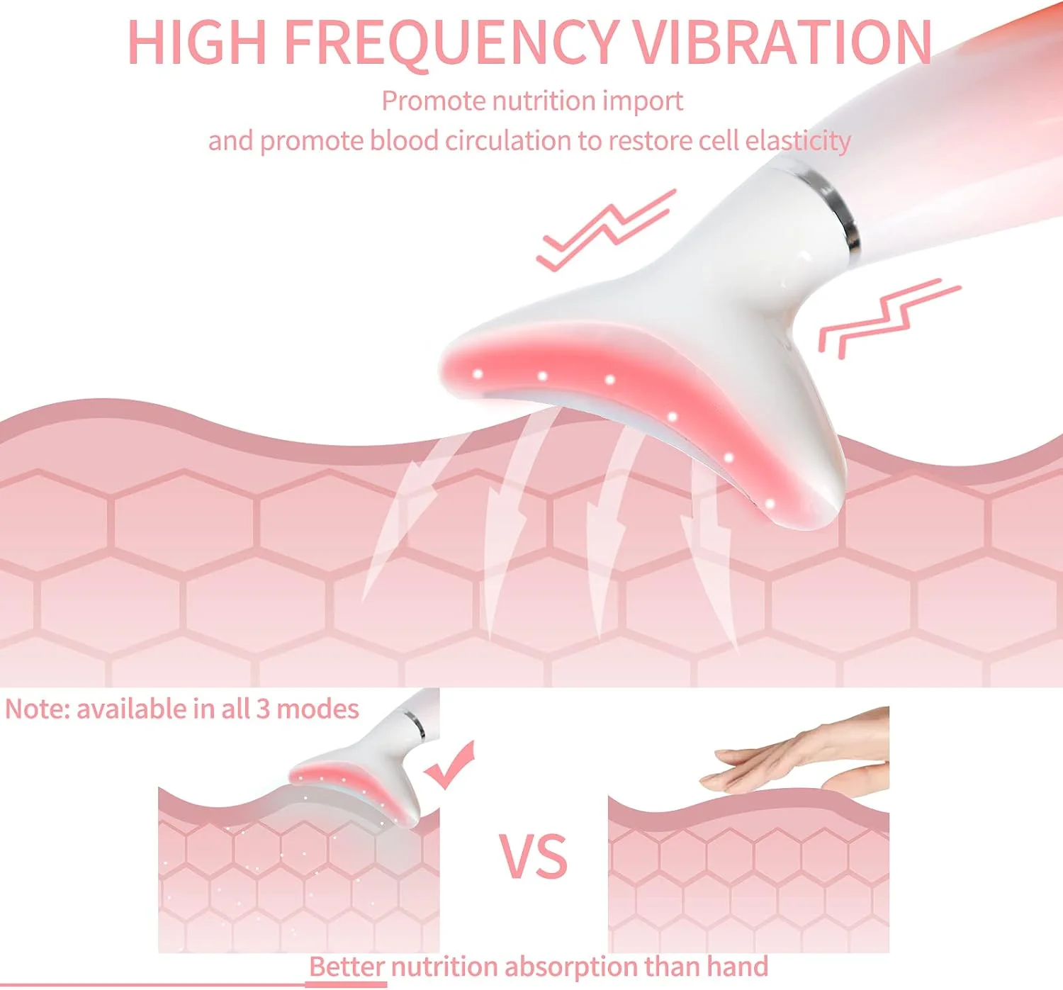 Led Therapy Facial Neck Lifting Messager, Face Lifting Device Red Light Therapy Face Massager Electric 3 Modes High Frequency Vibration  Heating Wrinkle Remove Anti-Aging