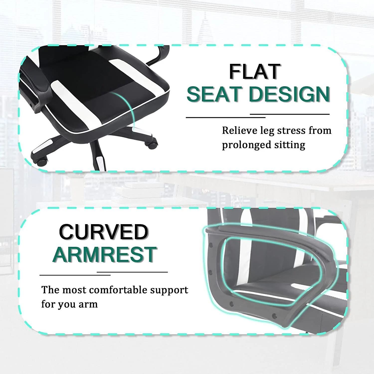 Ergonomic Gaming Chair Office Chair PU Leather Computer Chair Purple