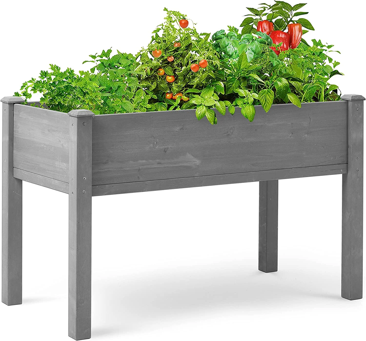Elevated Wooden Planter Box for Outdoor Plants Flowers Fruits Vegetable Herb Growing,48x24x30 inch Raised Garden Bed with Legs