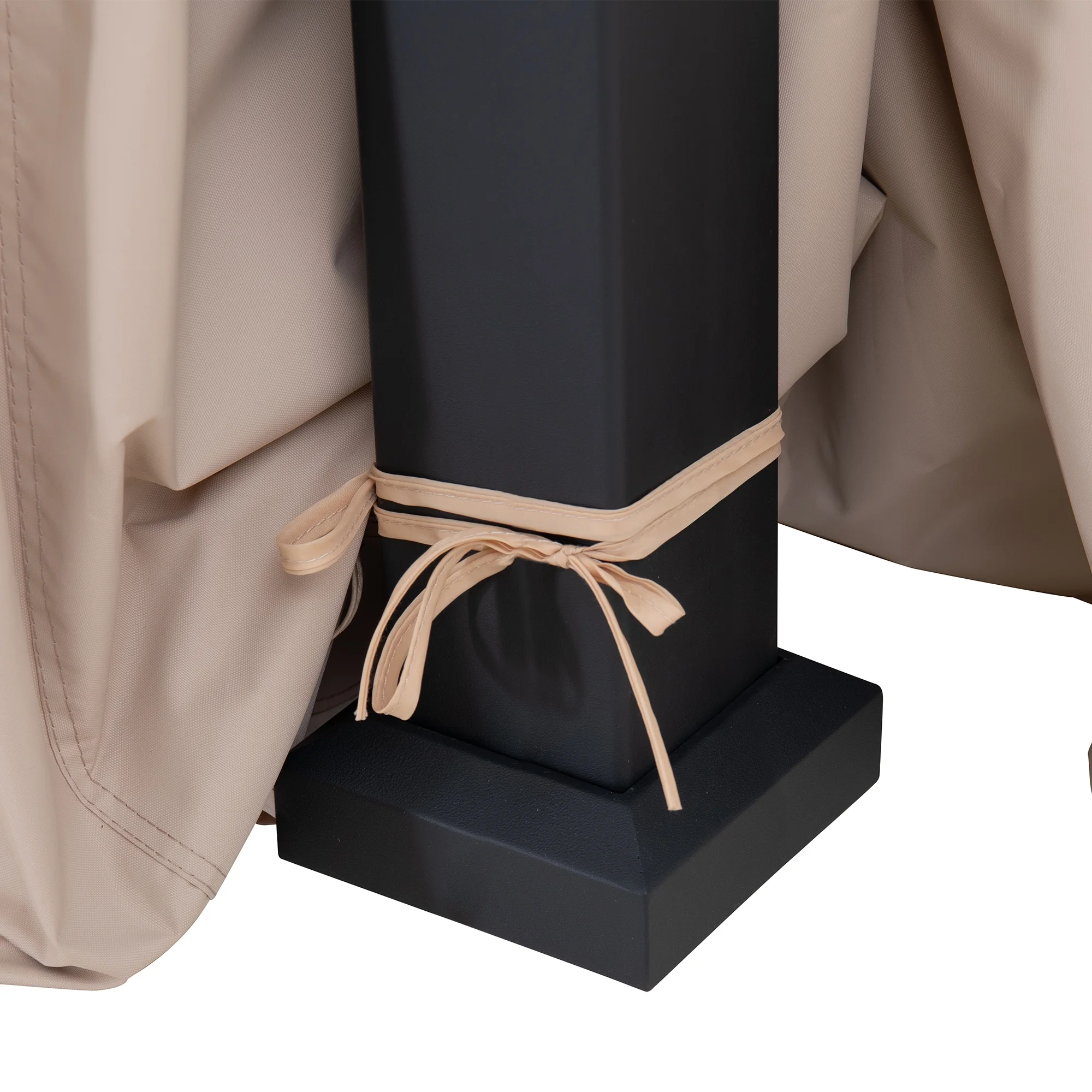 Sunjoy 12’ x 14’ Wall Mounted Gazebo with Powder Coated Steel Roof, Black Aluminum & Metal Frame Lean to Gazebo with Curtains and Netting