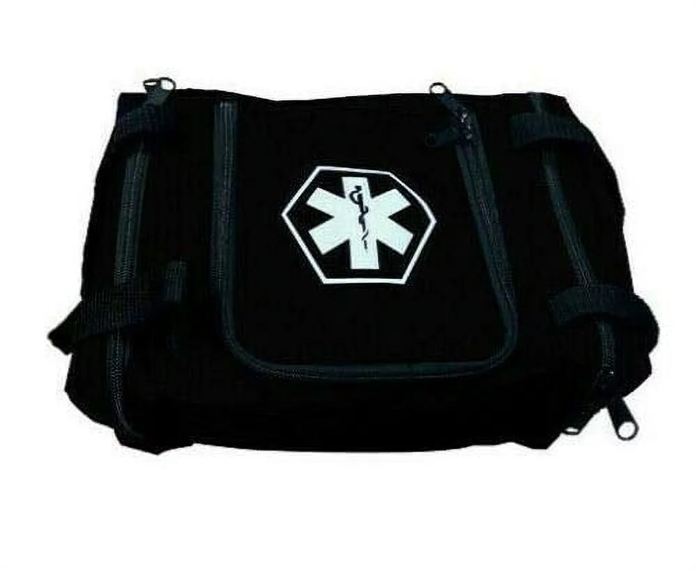 First Aid Responder EMS Emergency Medical Trauma Bag EMT, Fire Fighter, Police Officer, Paramedics, Nurse (Black)
