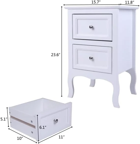 HOOMHIBIU MDF Wood Simple 4-Drawer Dresser White