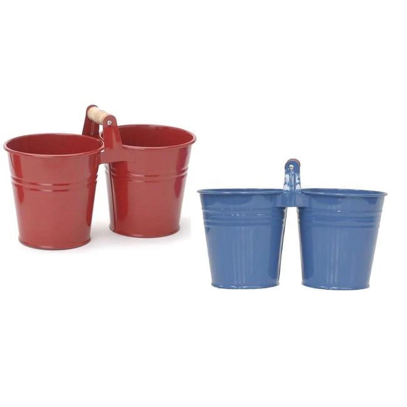 Houston International Trading 8122E B-XR S-2 Enameled Galvanized Double Planter - Set of 2