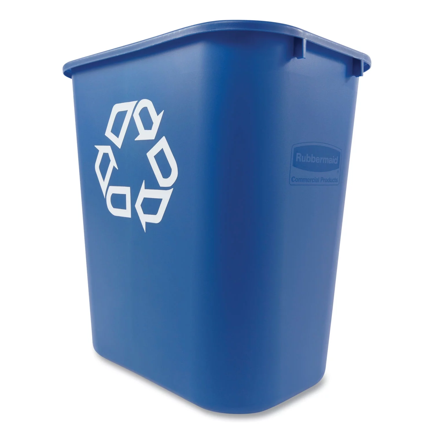 Rubbermaid Commercial Deskside Recycling Container, Medium, 28.13 qt, Plastic, Blue