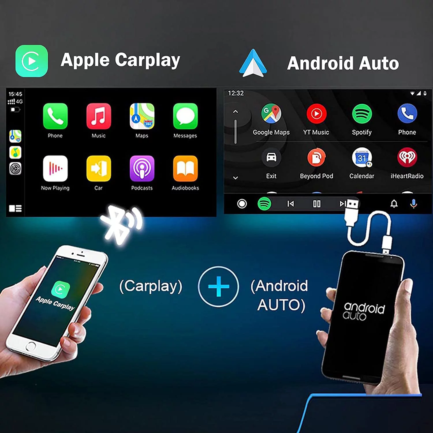 Binize Double Din Car Stereo  Wireless carplay Android auto 9 Inch Touch Screen Android Car Radio GPS Navigation Head Unit with FM, Bluetooth,Mirror Link