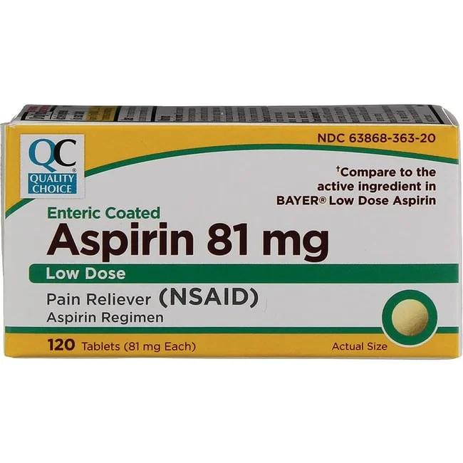 Quality Choice Aspirin Low Dose 81 mg 120 Tabs