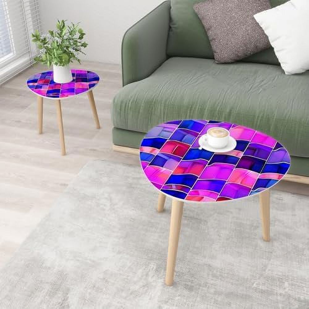 CHDEUSL Small Coffee Nesting  Stained Glass Seamless Texture Triangle End  Center   Modern   Room Bedroom Balcony