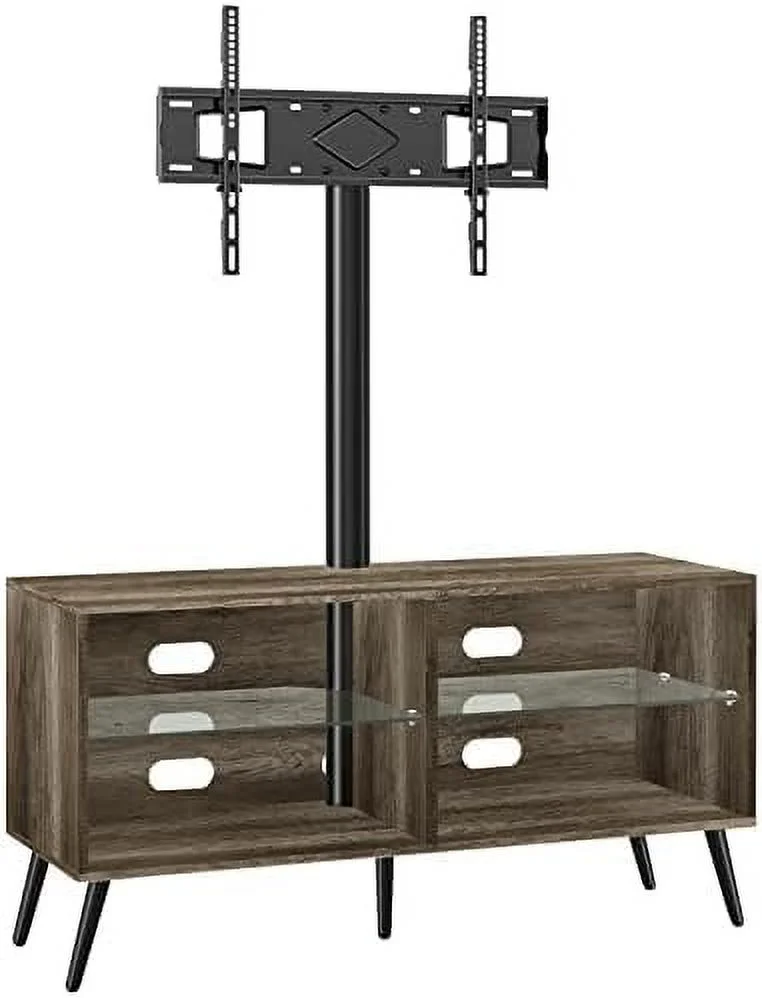 GVJMTKP TAVR Wood Corner TV Stand  Console with Swivel Mount Height Adjustable TV Entertainment Center for 32 42 50 55 60 65 inch Plasma  or Curved Screen TV   Cabinet Oak