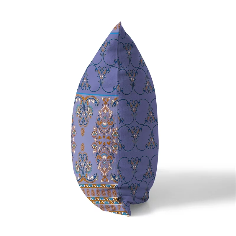 Floral Fusion Throw Pillow with Removable Cover in Purple 20x20