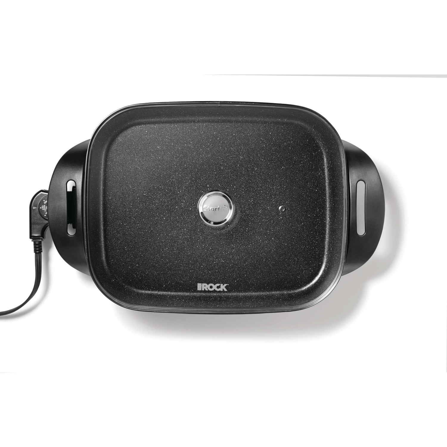 THE ROCK by Starfrit 024401-002-0001 THE ROCK by Starfrit 12-Inch x 15-Inch 1,200-Watt Extra-Large Electric Skillet with Glass Lid