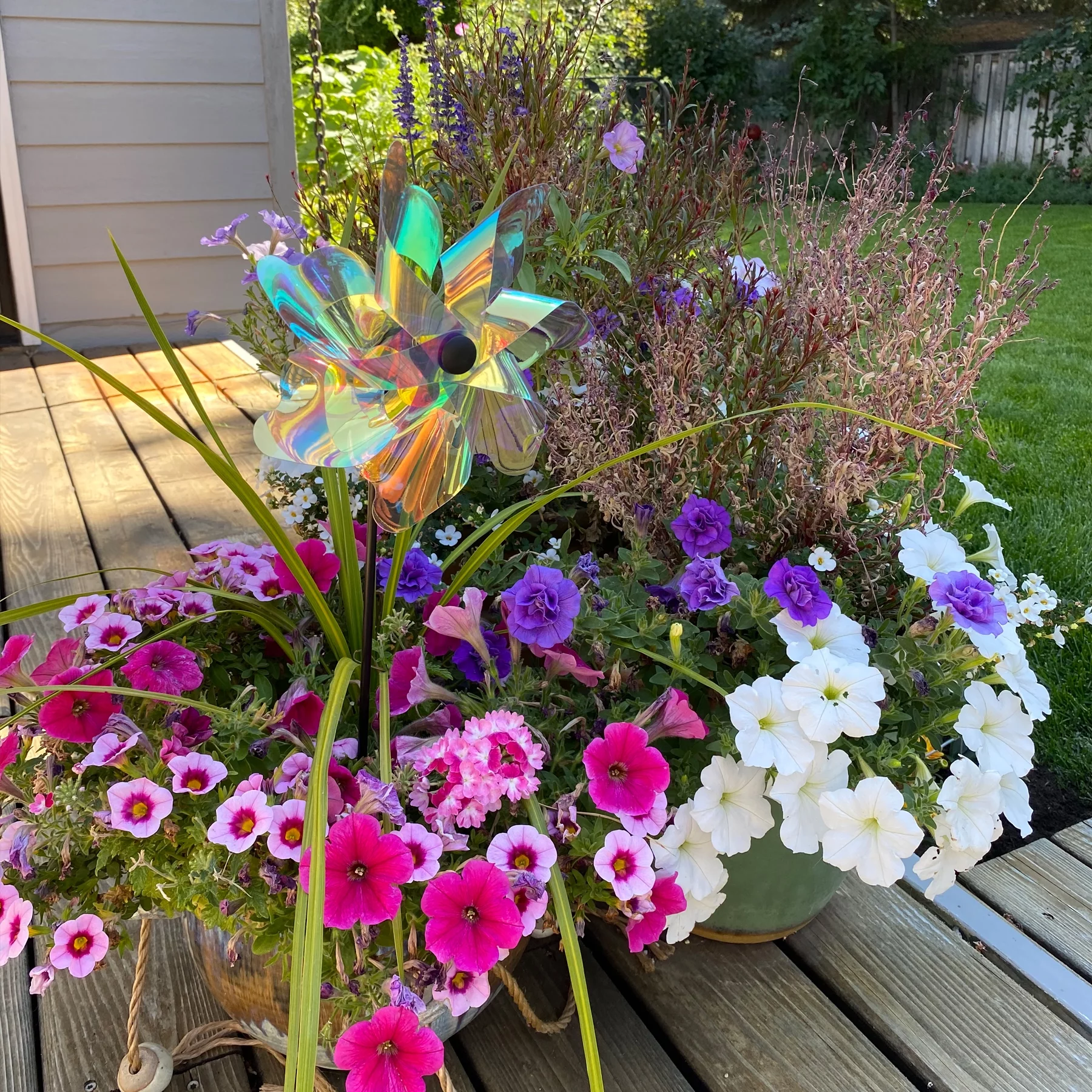 In the Breeze 2664 — 8-inch Iridescent Pinwheel Spinners (8 Pack) - Outdoor Garden Decor — Party Decoration Favor