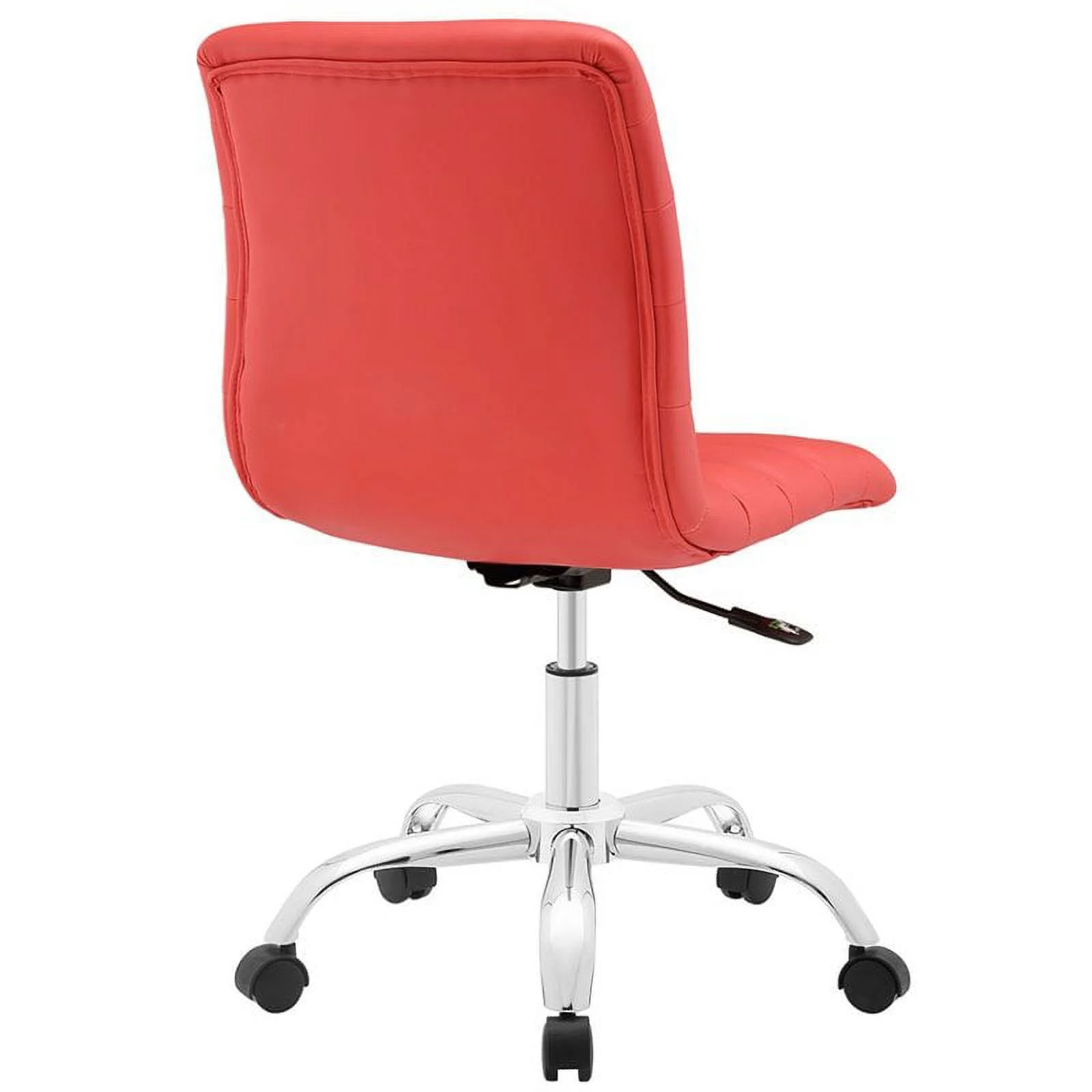 Home Square 2 Piece Mid Back Armless Swivel Office Chair Set in Red