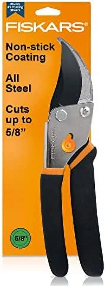 Fiskars Gardening Tools: Bypass Pruning Shears, Sharp Precision-ground Steel Blade, 5/8 Plant Clippers (91095935J) Pruning Shears