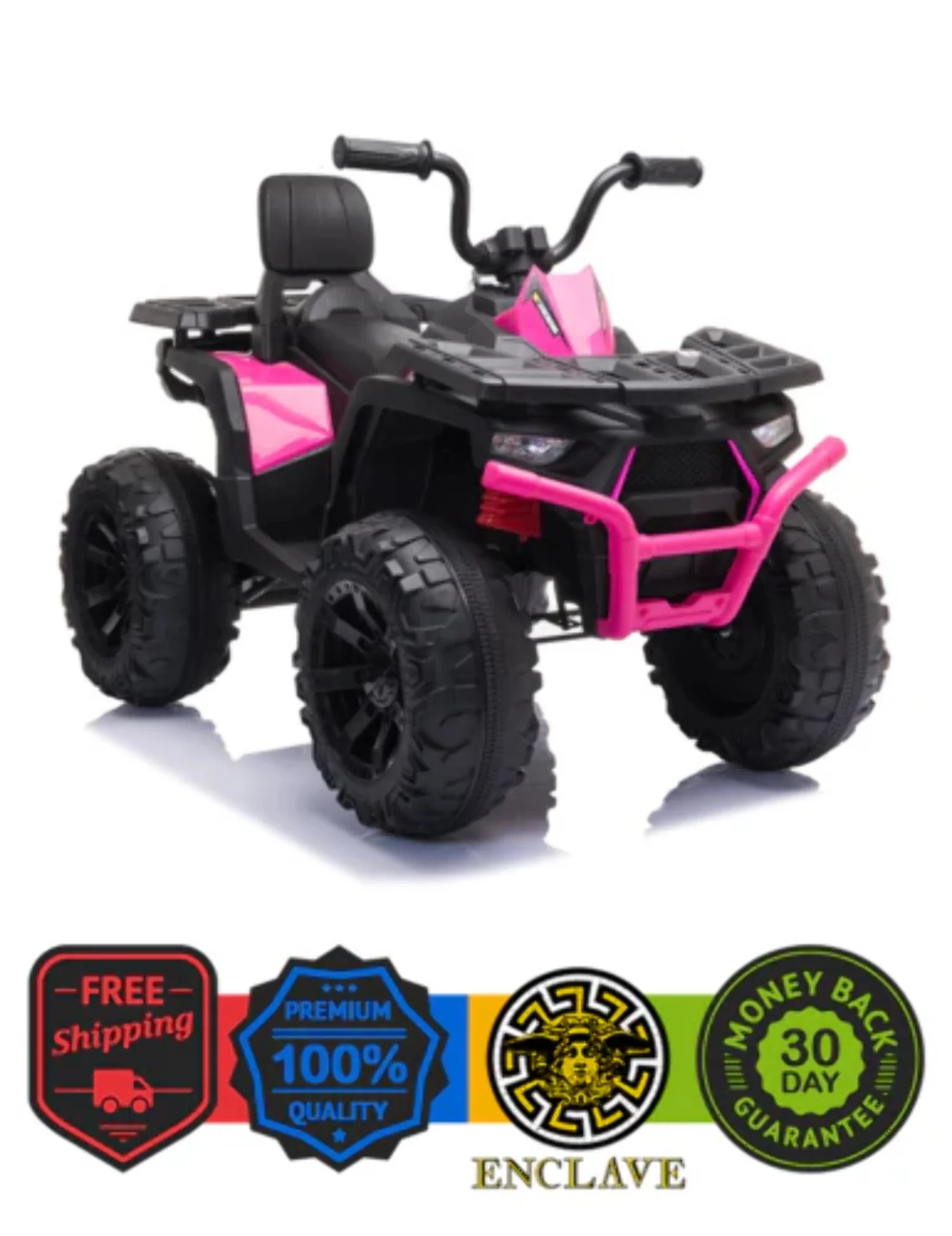 Joyracer 24V Kids Electric ATV 2 Seater - Rose Pink