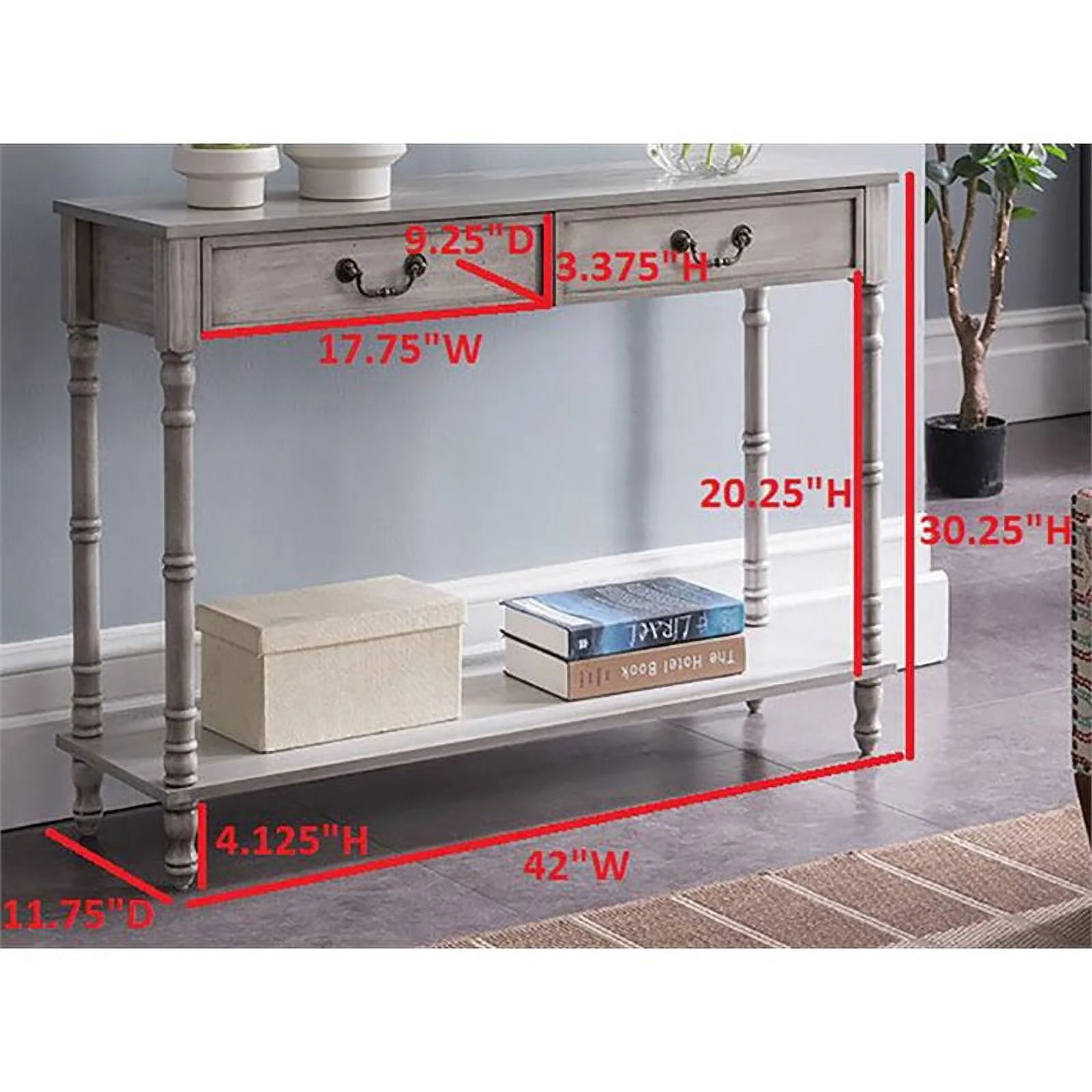 Pilaster Designs Evan 2-drawer Wood Console Display Table in Wash White