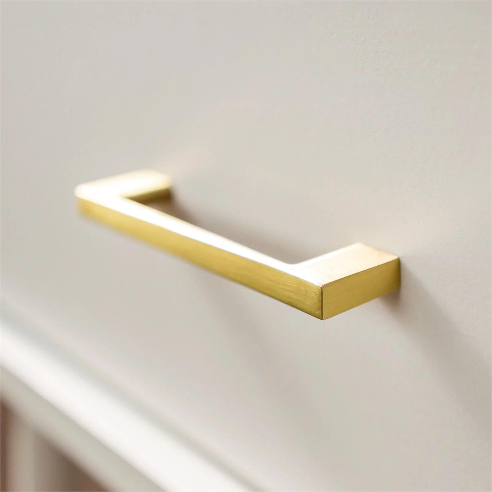 Modern Side Table with Metal Handles - White