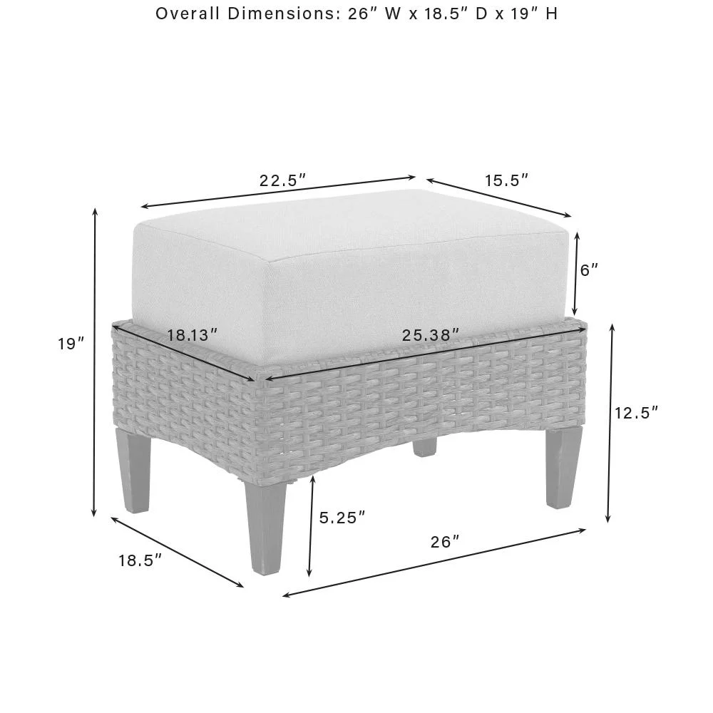 Crosley Furniture Rockport 5-piece Wicker Outdoor High Back Chair Set in Brown
