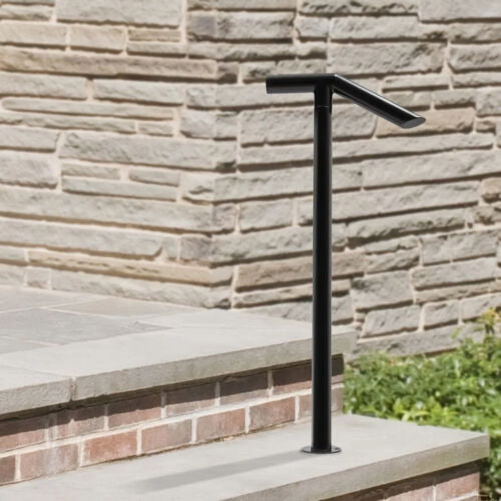 Metal Handrail Single Post Handrail Iron Handrail for 1-2 Steps Stairs Railing