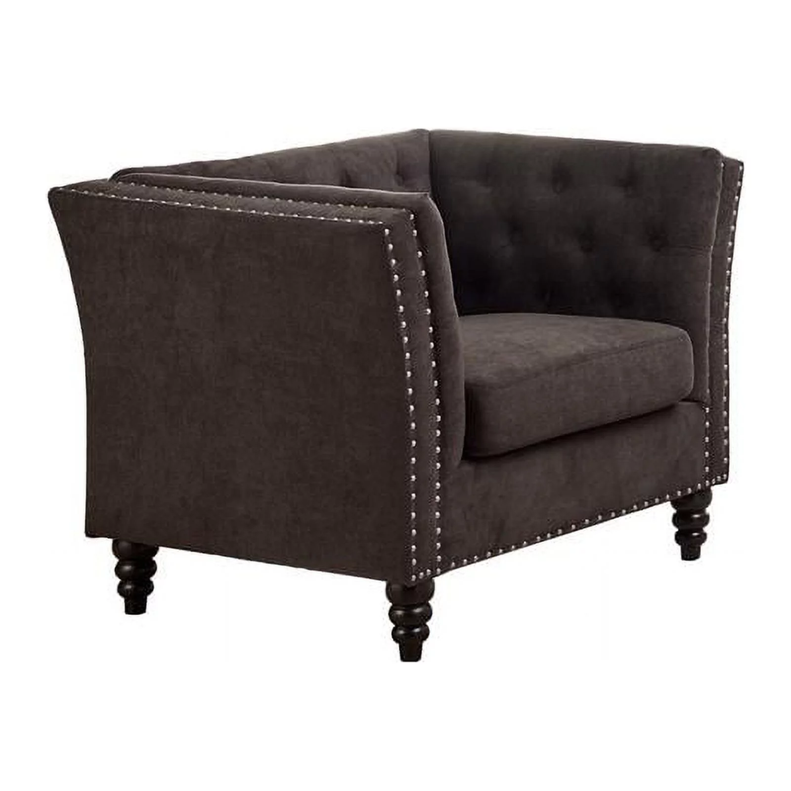 Home Square 3 Piece Set with Living Room Sofa Loveseat and Chair in Brown