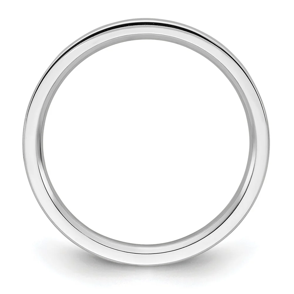 10k White Gold 2mm Standard Weight Flat Comfort Fit Wedding Band Size 7.5 Q1WFLC020-7.5