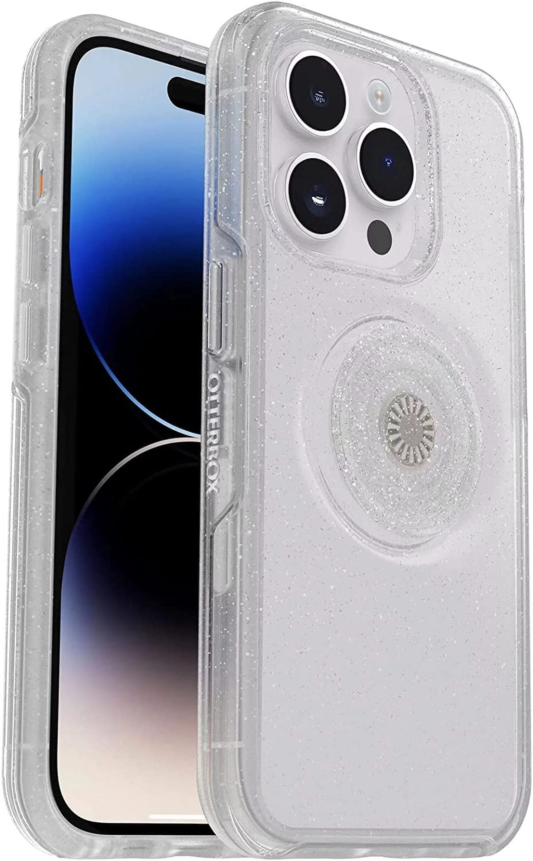 OtterBox + Pop Symmetry Series Slim Case for iPhone 14 Pro with PopSockets PopGrip, Stardust