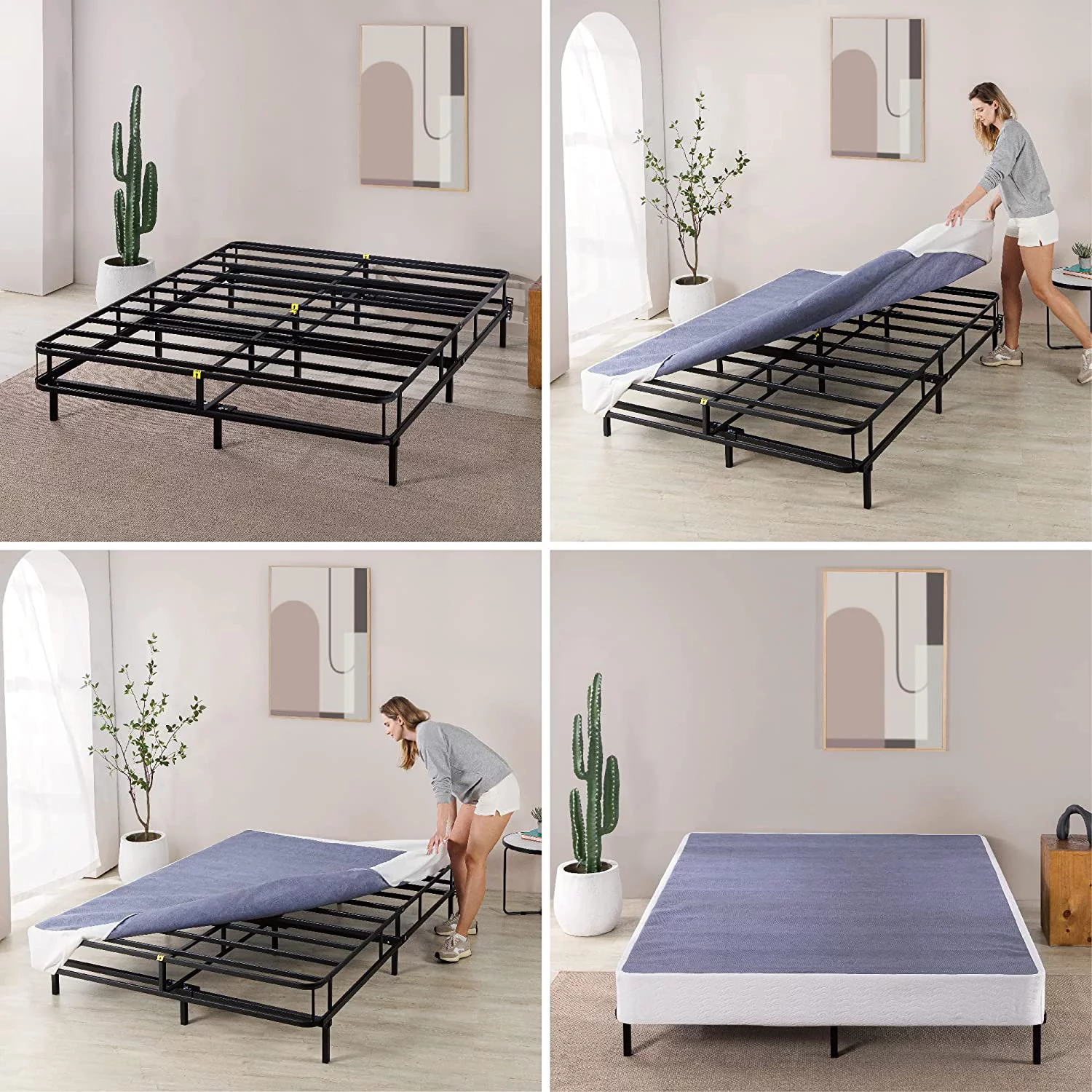 7 Inch Metal Smart Box Spring / Mattress Foundation / Strong Metal Frame / Easy Assembly, Queen