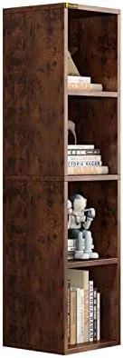 JYHOME 6-Tier Open Tall Skinny Bookshelf  Floor Standing Bookcase  Shelves  Wooden Cube   for Home Office  Living Room  Bedroom