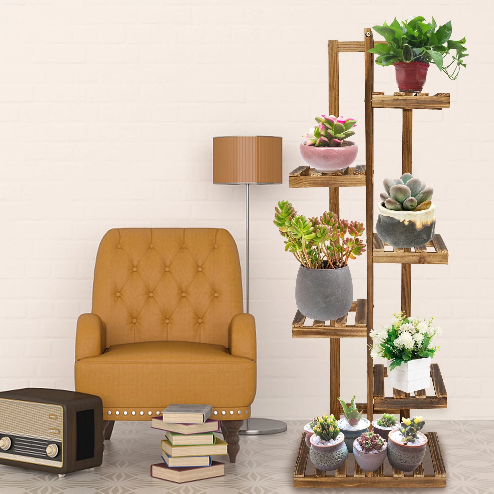 SAYFUT Plant Stands for Indoor Plants Tall Plant Shelf Outdoor with/without Wheels Plant Stands for Multiple Plants Corner Plant Stand Planter Stand Plant Rack Plant Table Indoor