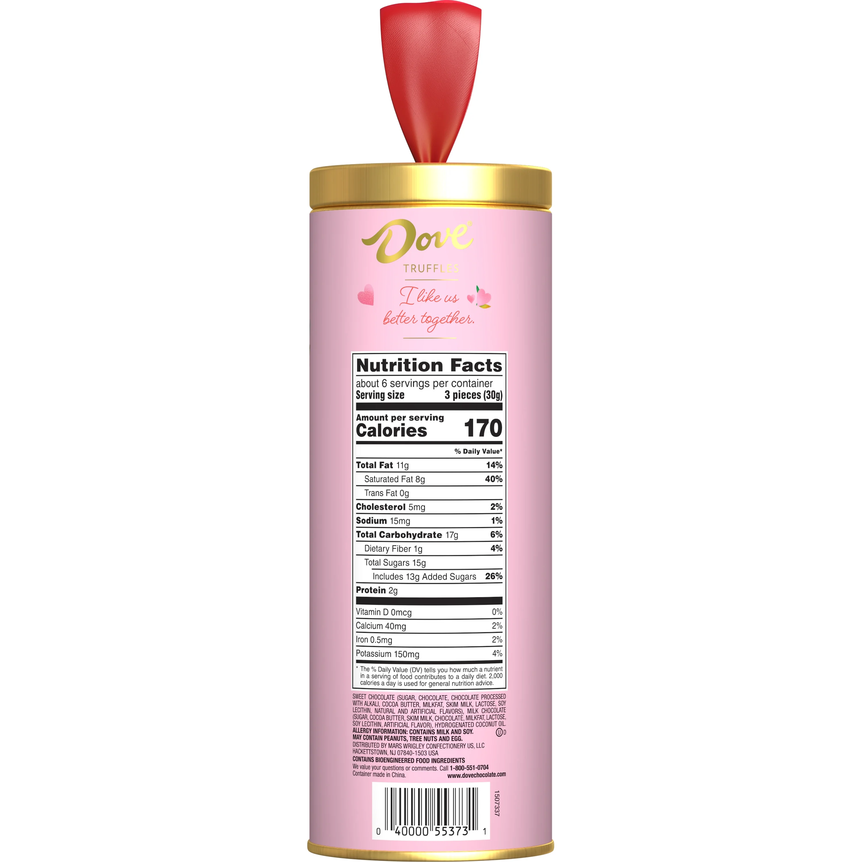 Dove Truffles Valentines Day Dark Chocolate Candy, Gift Tin - 6 oz