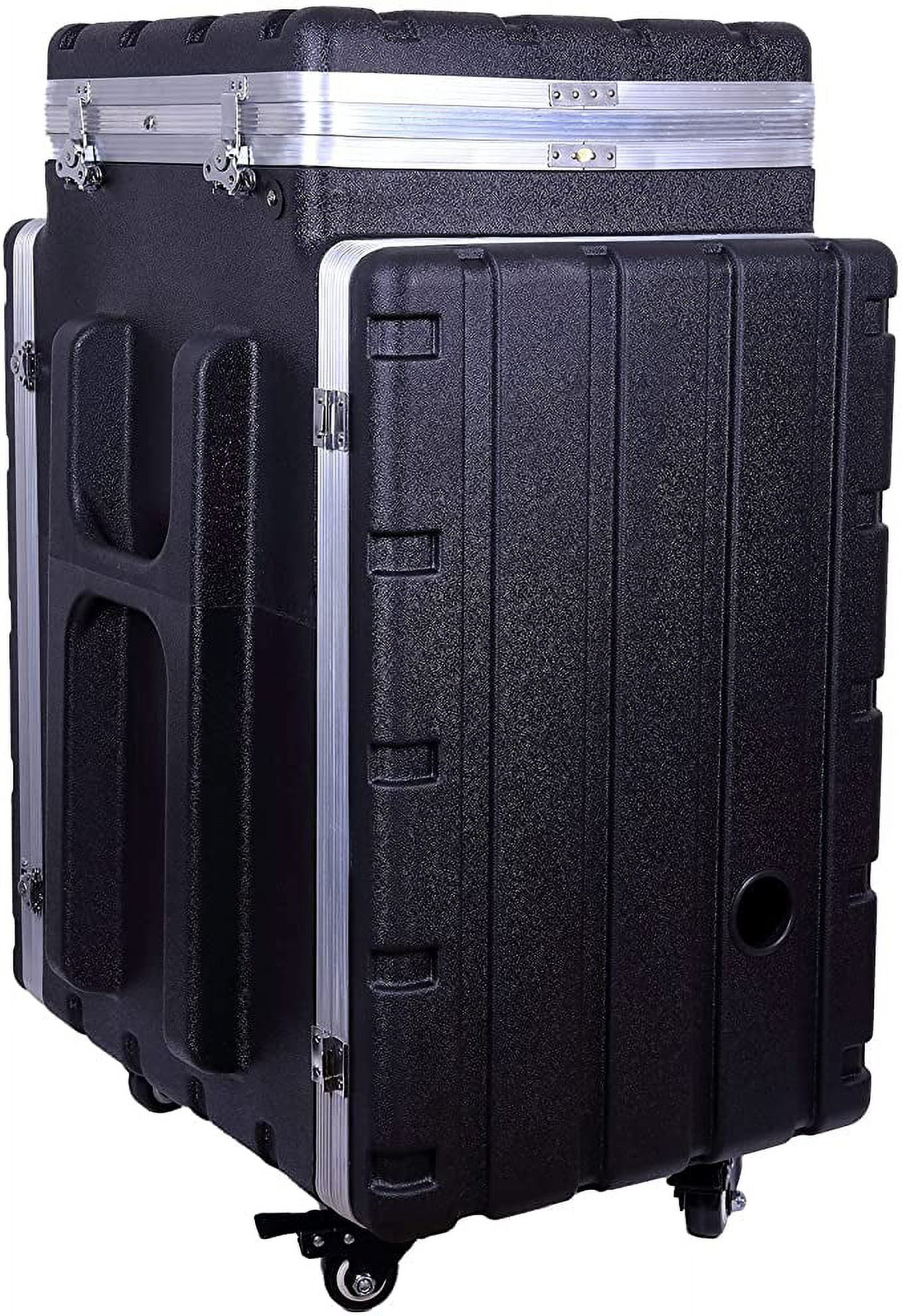 Crossrock Console case with Wheels for 10U Adjusted Rack Rail on top,16U Front & Rear