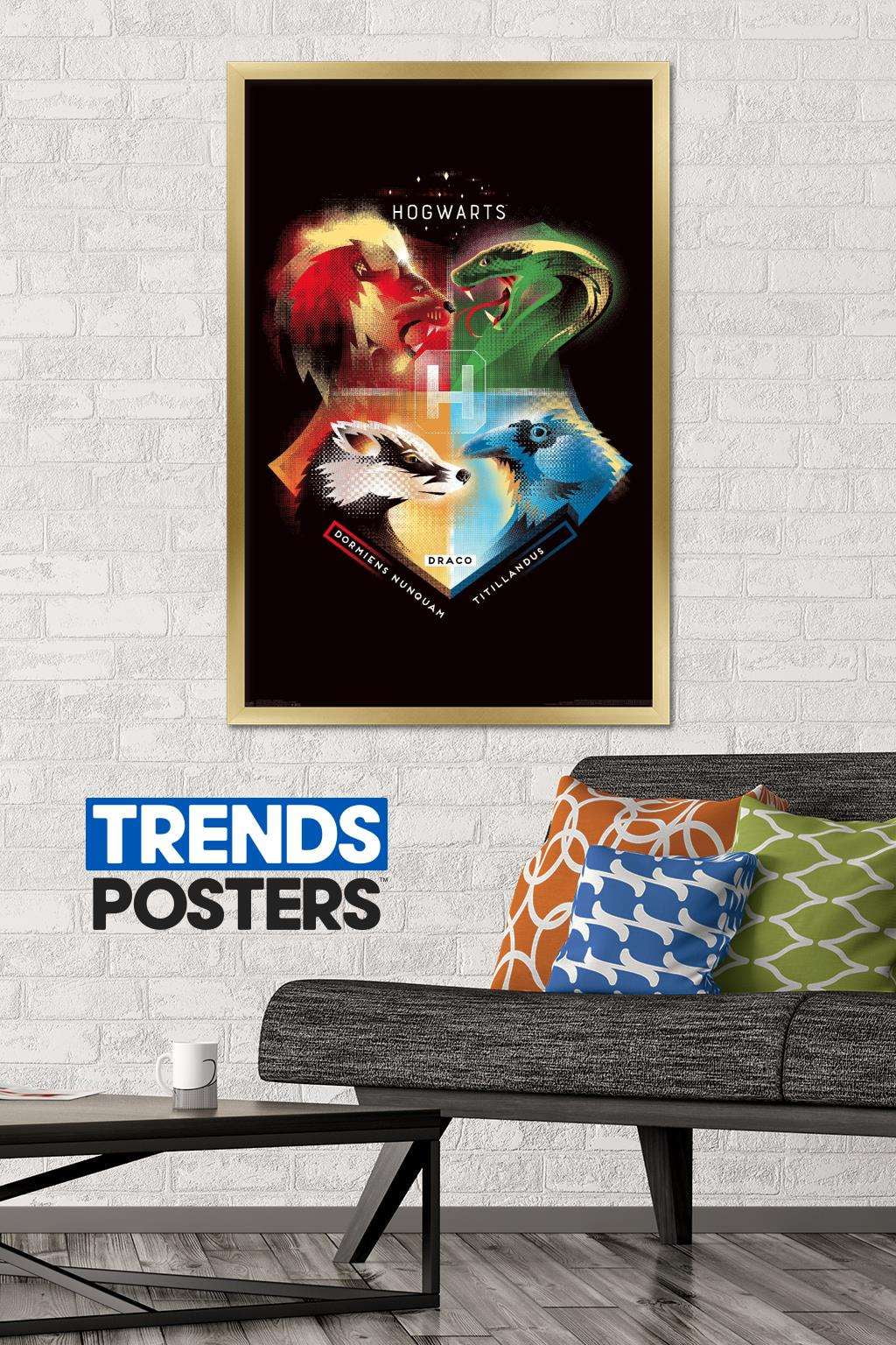 The Wizarding World: Harry Potter - Hogwarts House Crests Wall Poster, 22.375