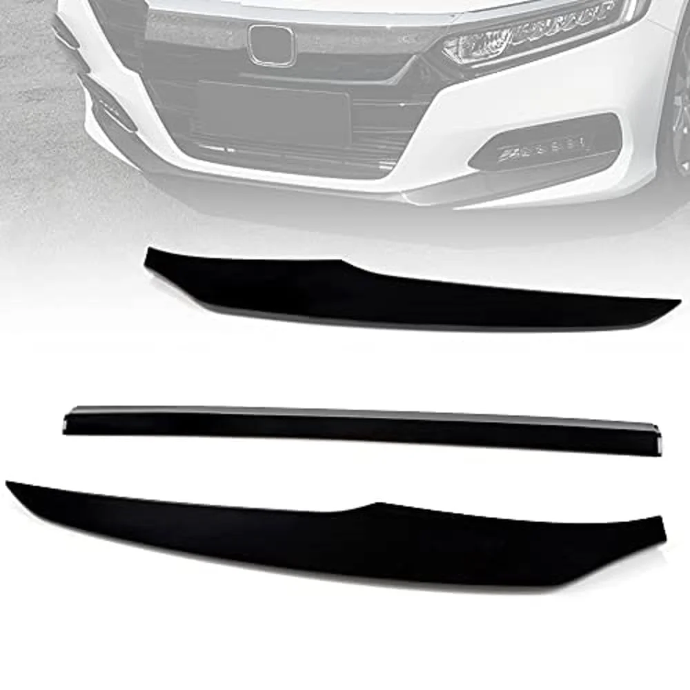 G-Plus Front Bumper Cover Lip Trim Fit for 2018-2019 Honda Accord Black