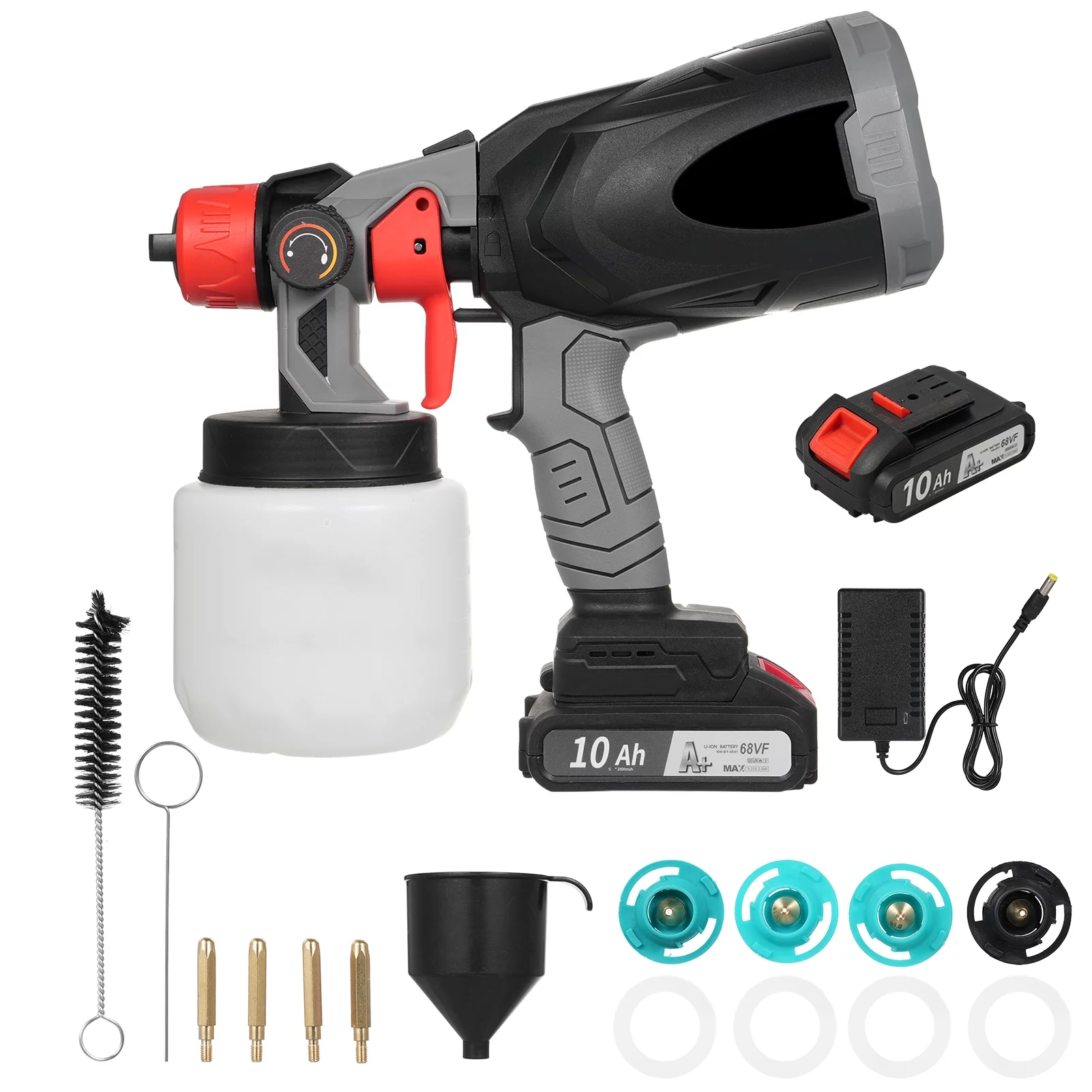 Carevas Battery Spraying Machine, 800W Electric Paint Sprayer, 38000RPM, 800ML Capacity, Watering Can