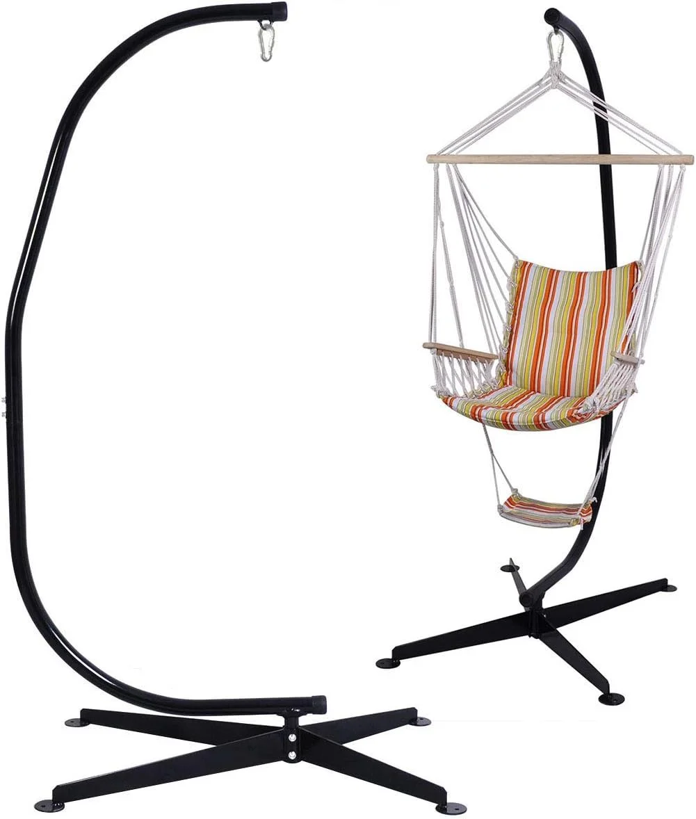 Hammock Stand Heavty Duty Portable And Deatchable C Stand For Hanging Hammock Air Porch,Swing Chair Outdoor & Indoor Usage Hammock Stand Hammock Stand