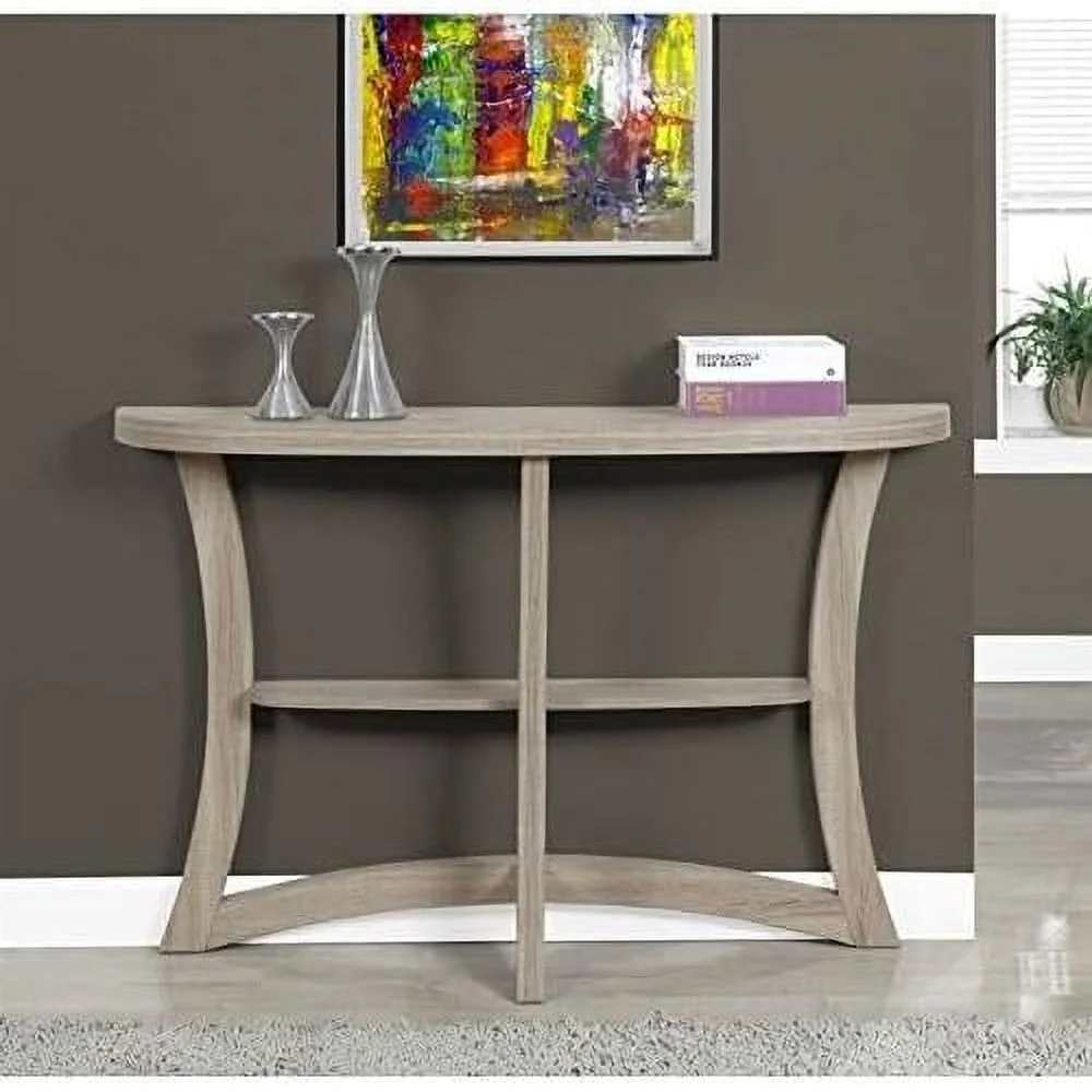 Half Moon Hall Wooden Console Accent Table In Cappuccino Brown